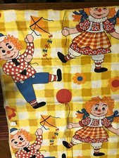 Vintage 1 2/3 yd Cotton Fabric Raggedy Ann Andy