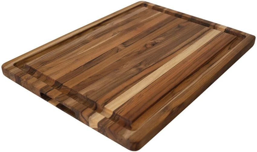Teak Haus Scandi Grill Master BBQ Board FSC Teakwood Edge Grain Juice Canal