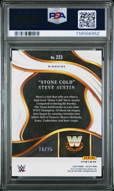 2024 Panini Select WWE Stone Cold Steve Austin Tie-Dye Ringside /25 PSA 10 view 2