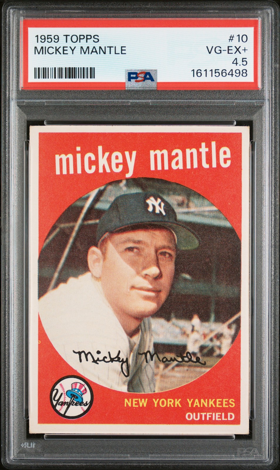 1959 TOPPS #10 MICKEY MANTLE PSA 4.5