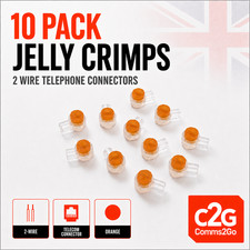 10 Pack 2 Wire Telephone JELLY CRIMPS Telecom Connector BT Cable Repair Splicer