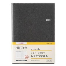 NOLTY Planner 2025 April Start A5 Weekly Vertical Ecrit 5 Dark Gray 9679