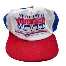 Vintage Washington Redskins Trucker Hat Cap Snapback Super Bowl XVII 80s