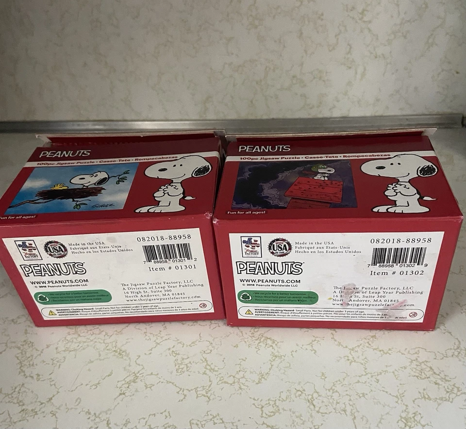 Rompecabezas de 100 piezas Peanuts Snoopy. Lote de 2. 1 puzzle abierto y 1 precintado Foto 3 de 4