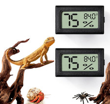 2 PCS Rectangle Reptile Thermometer and Humidity Gauge for Bearded Dragon