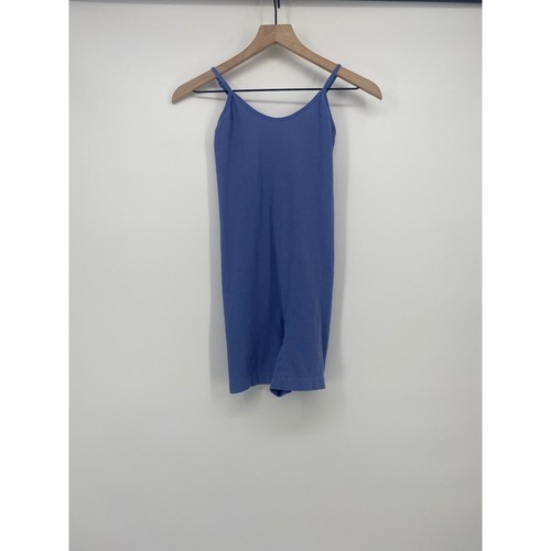 Unbranded Seamless Ribbed Romper Medium Blue Spaghetti Strap Excellent