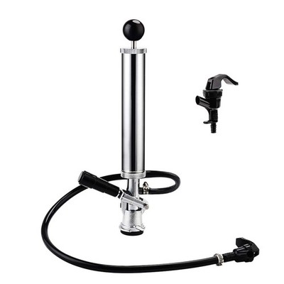 FERRODAY 8'' Keg Tap Pump D-System Beer 8-Inch Efficient Pump, Silver 