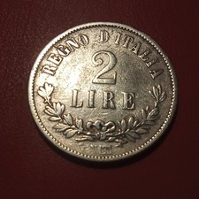 Regno d'Italia Moneta 2 Lire 1863 Napoli NC Argento