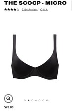 NWT Cuup Bra The Scoop 34B Micro Black 78