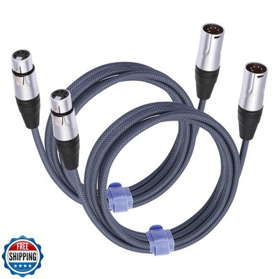 HUALEU 10FT 5Pin XLR Male to Female DMX512 Cable,XLR-5Pin M to F 