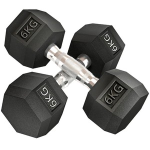 HOMCOM Hexagonal Dumbbells Kit Weight Lifting Exercise for Home Fitness 2x6kg