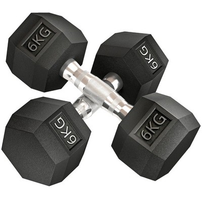 HOMCOM Sechseck Hanteln Set Gewichtheben Übung für Heimfitness 2x6kg