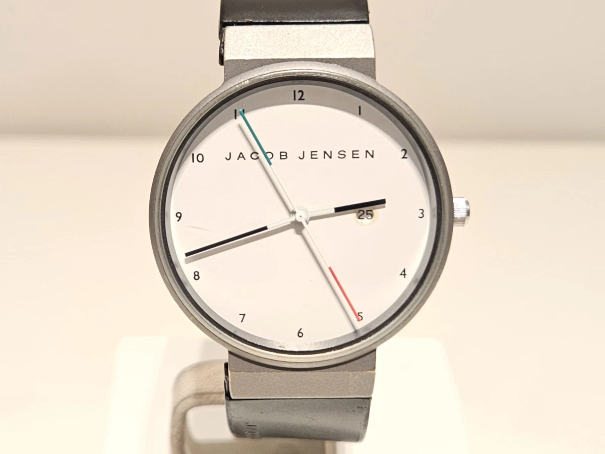 Jacob Jensen Ladies Watch White Dial Black Silicone Strap Swiss Designer Jacob Jensen – Sarasota Watch Company main image 3