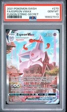 2021 POKEMON SWORD & SHIELD FUSION STRIKE #270 FA/ESPEON VMAX SECRET PSA 10