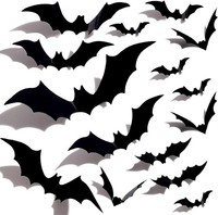 3D Fledermaus Deko 120 StüCk Halloween Aufkleber Wanddekoration Indoor Outdoor