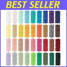 Colorful Macrame Supplies Set - 36 Rolls Cotton Cord