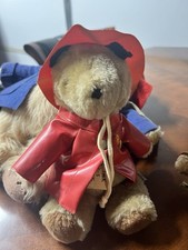 Vintage Paddington Bear Plush Red Raincoat Hat-Eden Toys-original Tag 1980 s