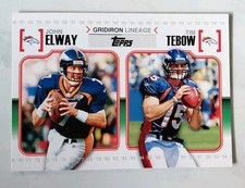 2010 Topps NFL John Elway/Tim Tebow Insert Card , Denver Broncos 