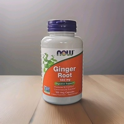 NOW Supplements, Ginger Root (Zingiber officinale) 550 mg 100 caps. Exp 02/2029
