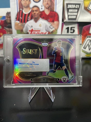 2024-25 Panini Select FIFA Gavi Purple Auto /49 Pitchside Signatures Barcelona
