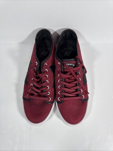 MACBETH Footwear Mens US 10 Red and Black Shoes Vegan Textile Lace Up Sneakers - Picture 2 of 12