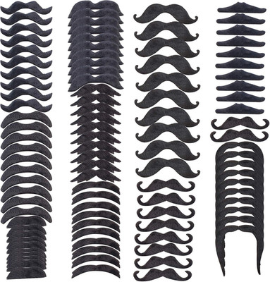 Gooday 60 Pcs Fake Mustache Fake Beard Face Mustaches Novelty Self Adhesive Must