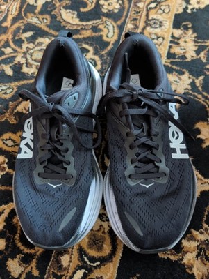 Hoka One One Bondi 8 Womens 8.5 D Shoes Black White Running Walking 1127954 BWHT