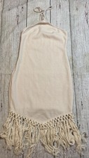 SHEin Fringe Midi Halter Dress Women’s Knit Sz S Beach Coastal