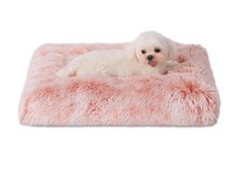Plush Waterproof Dog Crate Bed, Removable Washable Cover, Faux Fur for Small ...