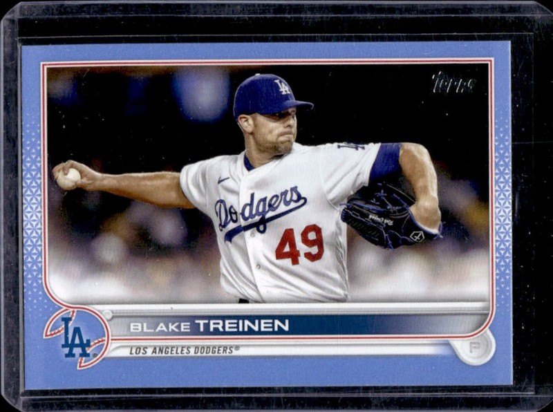 2022 Topps Update Blake Treinen Father's Day Powder Blue #/50 Dodgers