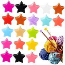 20Pcs Star Knitting Needle Stoppers, 13.5mm Silicone Knitting Needle Point