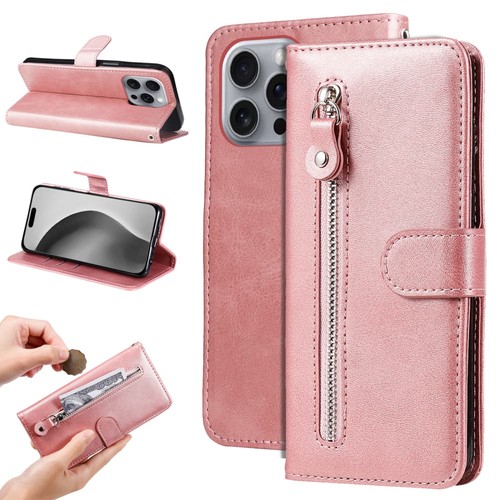 For iPhone 17 Pro Max 16 15 14 13 12 11 SE Zipper Wallet Flip Leather Case Cover - Picture 16 of 42