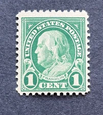 1923 UNITED STATES SCOTT #552 GREEN 1CENT BEN FRANKLIN NEW UNUSED MNH OG VF