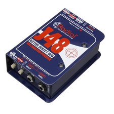 Radial J48 MK2 48V 4.1 inches (W) x 6.5 (L) x 3.1 (H), Blue
