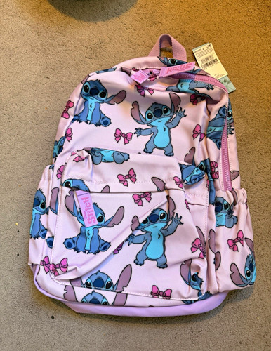 NEXT Disney Stitch Pink & Blue Backpack Zip Adjustable Straps Pockets