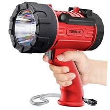  Rechargeable Spotlight Flashlight with Super High High Lumen LED, IP67 Red-Pro