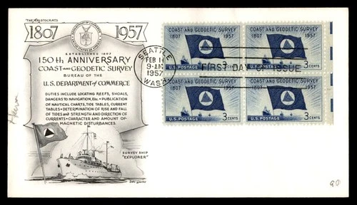 Mayfairstamps US FDC 1957 Flag Ship Coast and Geodetic Survery First Day Cover c