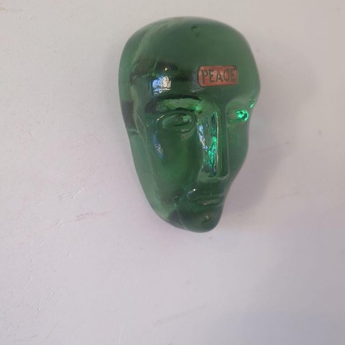 Kosta Boda Bertil Vallien PEACE Statue Glass Blue Green Figurine Sweden w/Box - Picture 7 of 9