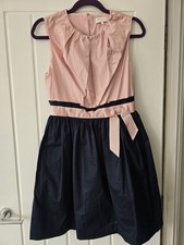 Ted Baker Size 2 - Baby Blue and Navy Blue Ribbon Dress Short Excellent Cond
