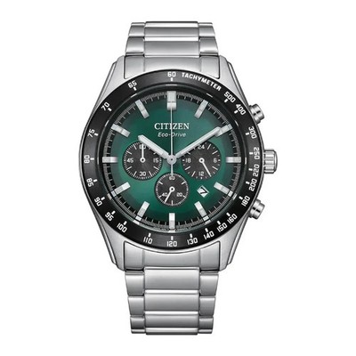 Citizen CA4674-58X Eco-Drive Chronograph Green Dial New Stainless