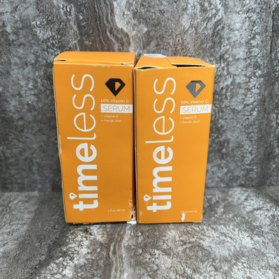 Timeless Skin Care 10% Vitamin C+E Ferulic Acid Serum 1 oz/30 ml 2 Pack PKG DMG