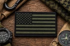 AMERICAN FLAG PATCH embroidered iron-on OLIVE DRAB USA US United States QUALITY