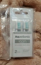 AquaSonic iCon Replacement Brush Heads 2Pack Normal/Sensitive Teeth New Sealed
