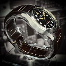 IWC Pilot Spitfire IW326801 Steel 39mm Black Dial Full Set Leather + Canvas OEM 5