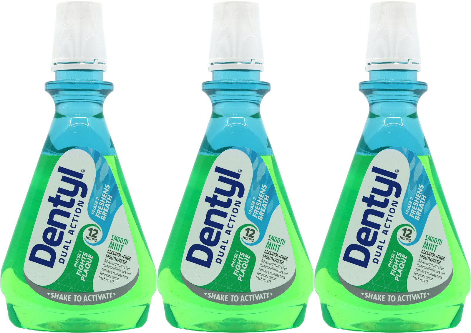 Dentyl Dual Action Smooth Mint Mouthwash 500ml X 3