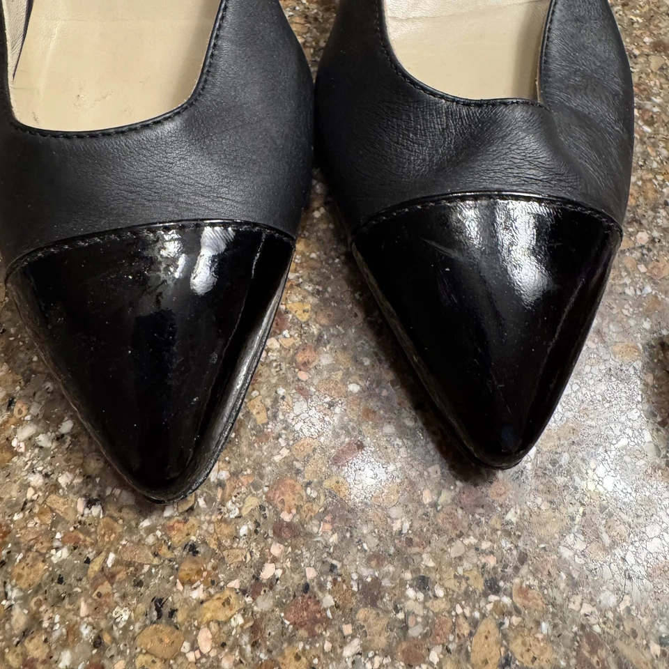 AGL D'Orsay Tacones Zapatos Mujer EU 40 US 10 Cuero Negro Correa al Tobillo Hecho en Italia Foto 3 de 4