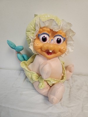 Vintage Dan Dee Baby Dinosaur 12'' Plush Rubber/ Vinyl  Face Dino