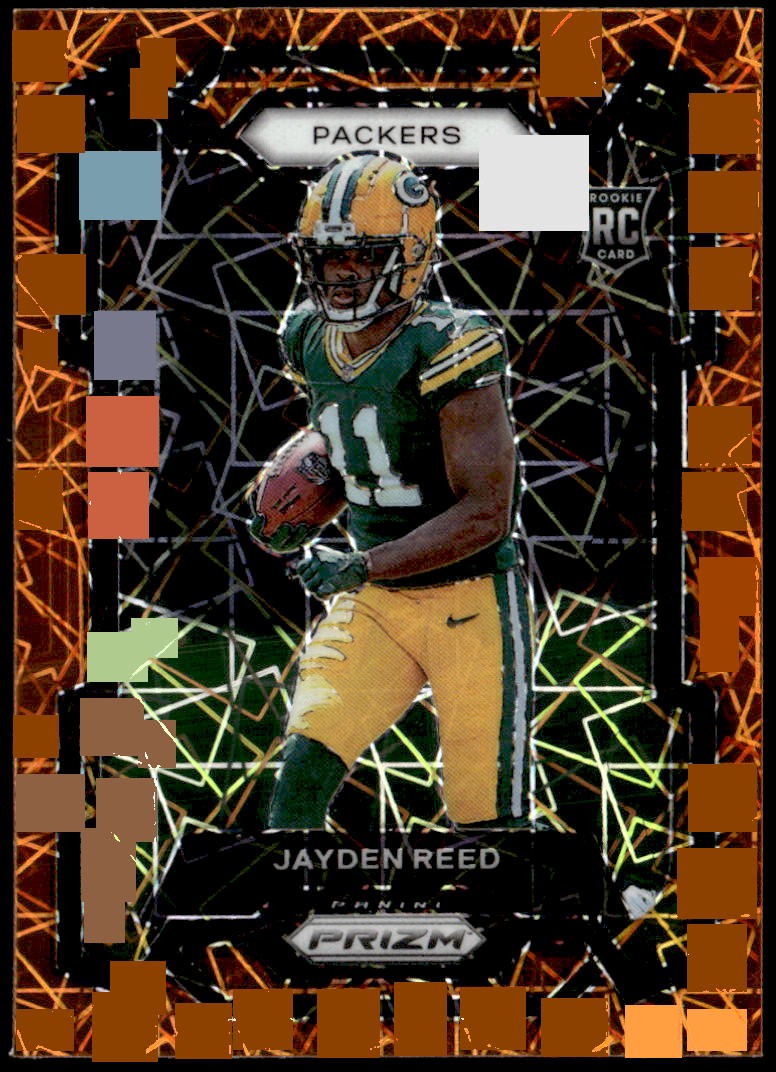 2023 Panini Prizm #334 Jayden Reed Orange Lazer Rookie E1