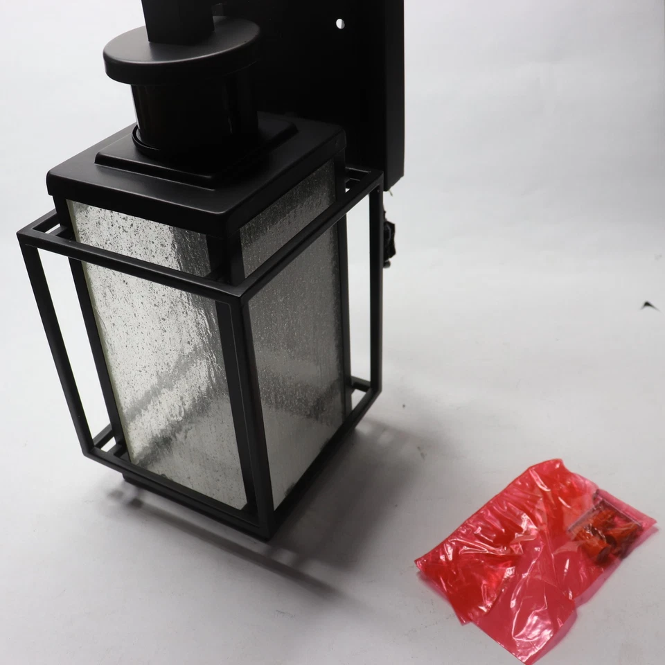 Vaxcel Outdoor Motion Sensor Wall Light Glass/Metal Clear/Black E26 60W 120V - Image 4 of 4