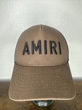 Amiri Logo Trucker Mesh Hat Brown Black Cap Designer Rare Sold Out
